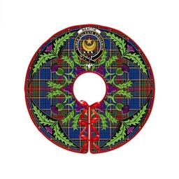 ScotsTee Shop Scottish Beattie Modern Clan Crest Tartan Christmas Tree Skirt Scottish Thistle Design