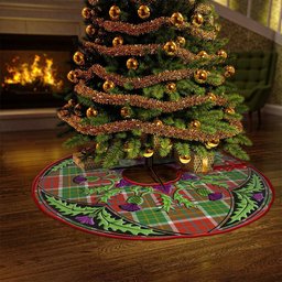 ScotsTee Shop Scottish Blackie Ancient Clan Crest Tartan Christmas Tree Skirt Scottish Thistle Design