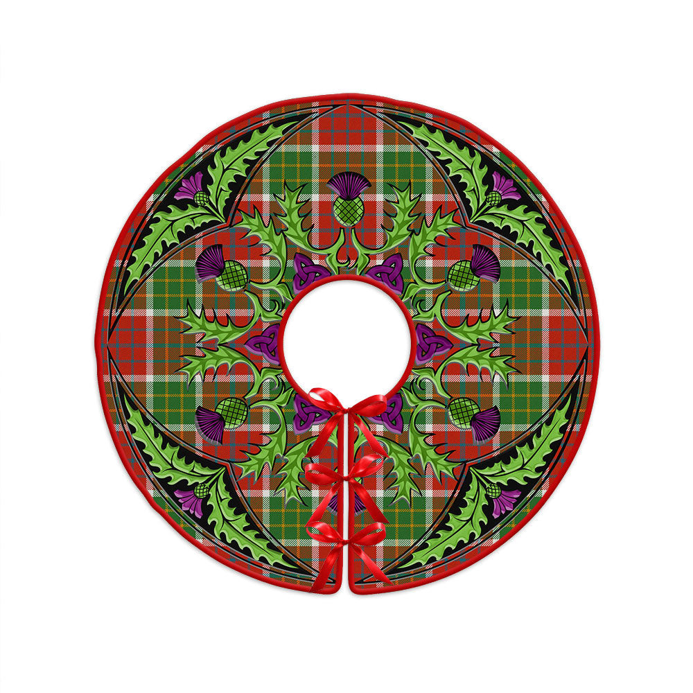 ScotsTee Shop Scottish Blackie Ancient Clan Crest Tartan Christmas Tree Skirt Scottish Thistle Design