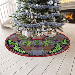 ScotsTee Shop Scottish Anderson Weathered Clan Crest Tartan Christmas Tree Skirt Scottish Thistle Design