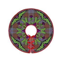ScotsTee Shop Scottish Anderson Weathered Clan Crest Tartan Christmas Tree Skirt Scottish Thistle Design