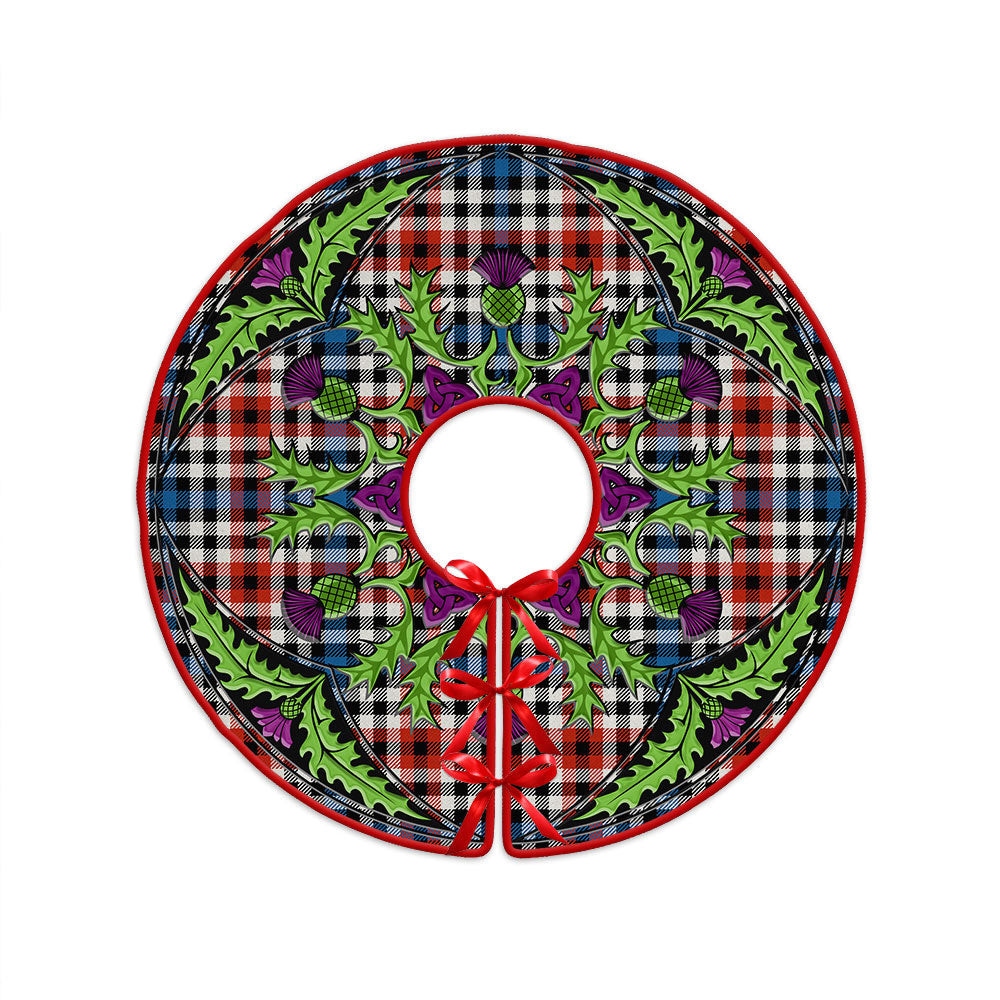 ScotsTee Shop Scottish Bell Border (Bell Southern Bell) Ancient Clan Crest Tartan Christmas Tree Skirt Scottish Thistle Design