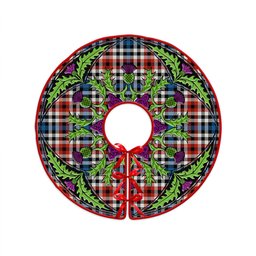 ScotsTee Shop Scottish Bell Border (Bell Southern Bell) Ancient Clan Crest Tartan Christmas Tree Skirt Scottish Thistle Design