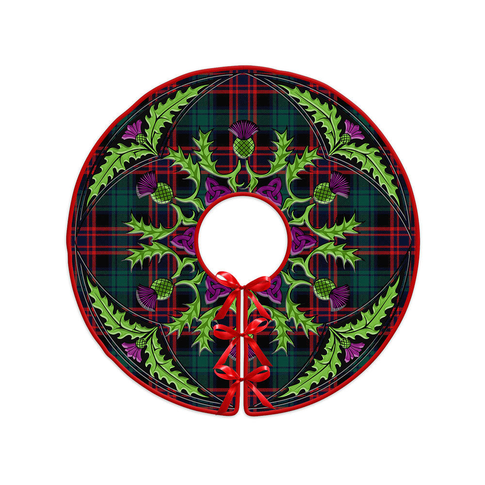 ScotsTee Shop Scottish Alexander Hunting Modern Clan Crest Tartan Christmas Tree Skirt Scottish Thistle Design