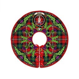 ScotsTee Shop Scottish Boyd Modern Clan Crest Tartan Christmas Tree Skirt Scottish Thistle Design