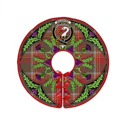 ScotsTee Shop Scottish Brisbane Weathered Clan Crest Tartan Christmas Tree Skirt Scottish Thistle Design
