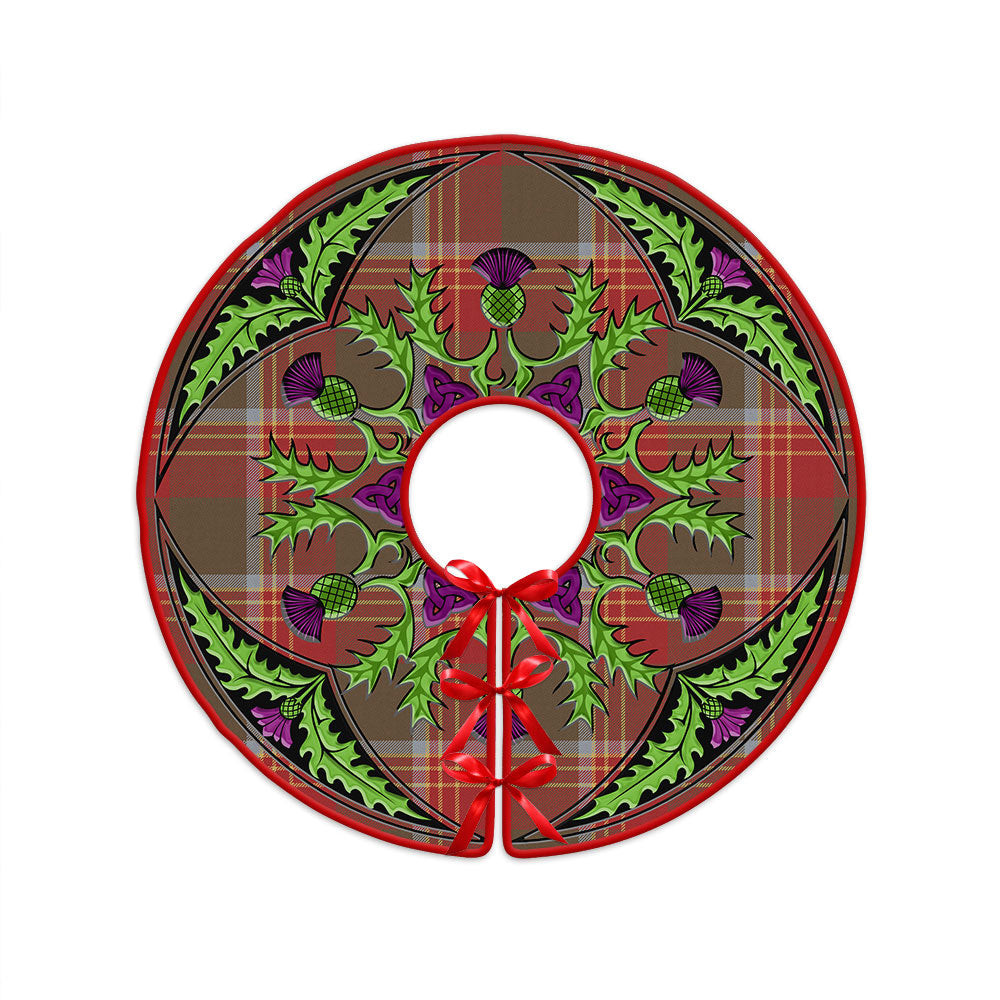 ScotsTee Shop Scottish Brisbane Weathered Clan Crest Tartan Christmas Tree Skirt Scottish Thistle Design