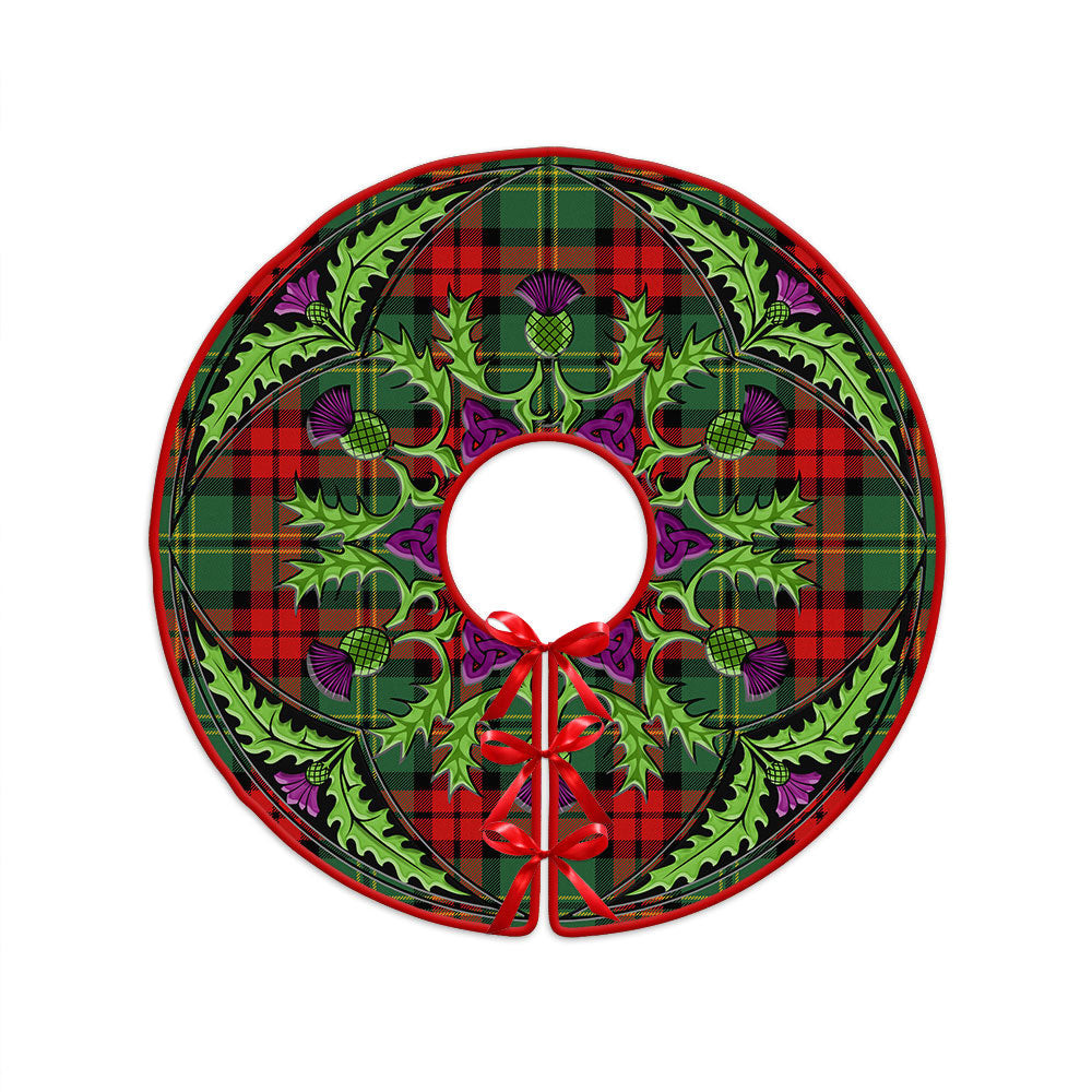 ScotsTee Shop Scottish Blackstock Hunting Modern Clan Crest Tartan Christmas Tree Skirt Scottish Thistle Design