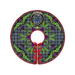 ScotsTee Shop Scottish Arbuthnot Weathered Clan Crest Tartan Christmas Tree Skirt Scottish Thistle Design