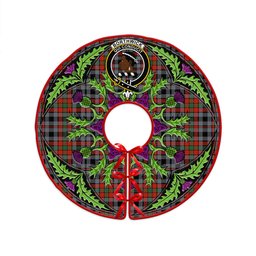 ScotsTee Shop Scottish Borthwick Ancient Clan Crest Tartan Christmas Tree Skirt Scottish Thistle Design
