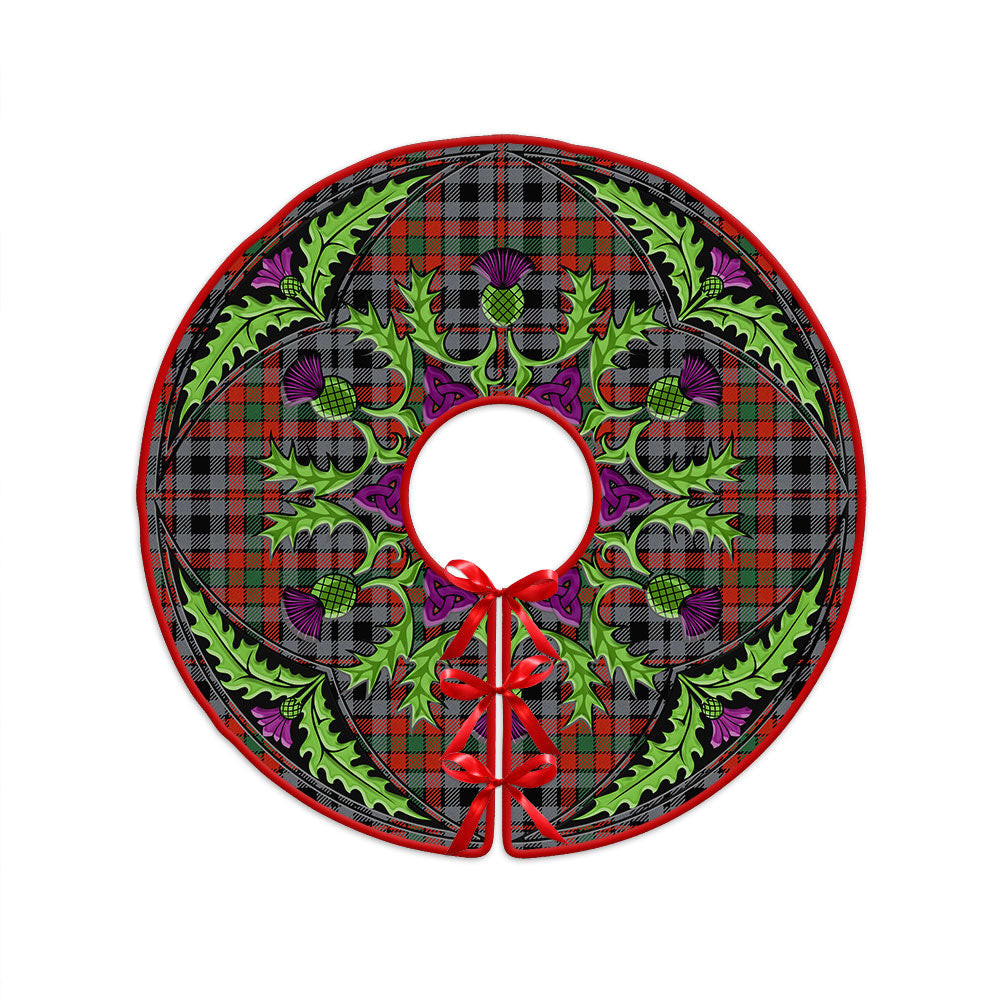 ScotsTee Shop Scottish Borthwick Ancient Clan Crest Tartan Christmas Tree Skirt Scottish Thistle Design