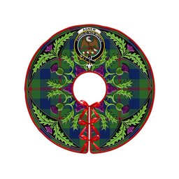 ScotsTee Shop Scottish Agnew (MacAgnew) Modern Clan Crest Tartan Christmas Tree Skirt Scottish Thistle Design