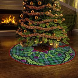 ScotsTee Shop Scottish Arbuthnot Ancient Clan Crest Tartan Christmas Tree Skirt Scottish Thistle Design