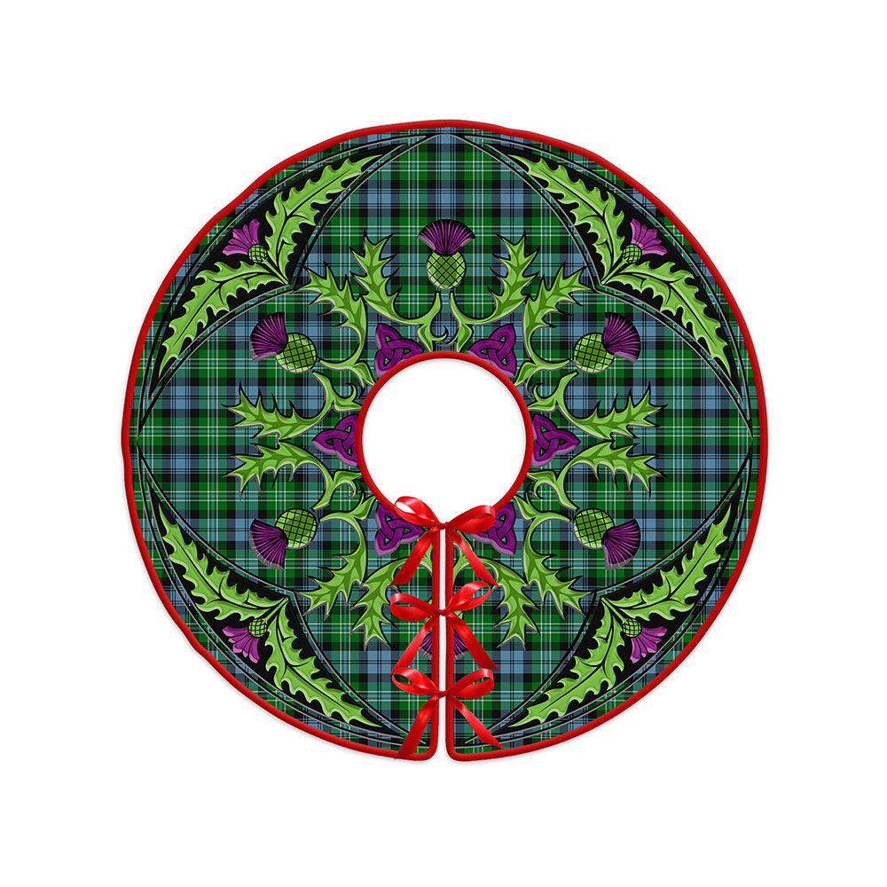 ScotsTee Shop Scottish Arbuthnot Ancient Clan Crest Tartan Christmas Tree Skirt Scottish Thistle Design