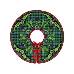 ScotsTee Shop Scottish Arbuthnot Ancient Clan Crest Tartan Christmas Tree Skirt Scottish Thistle Design