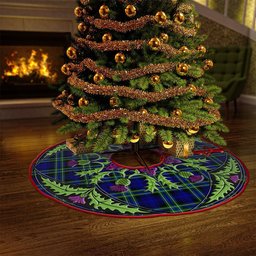 ScotsTee Shop Scottish Arbuthnot Modern Clan Crest Tartan Christmas Tree Skirt Scottish Thistle Design
