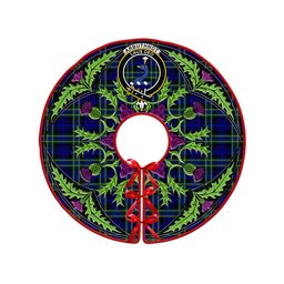 ScotsTee Shop Scottish Arbuthnot Modern Clan Crest Tartan Christmas Tree Skirt Scottish Thistle Design