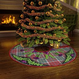 ScotsTee Shop Scottish Blackie Weathered Clan Crest Tartan Christmas Tree Skirt Scottish Thistle Design