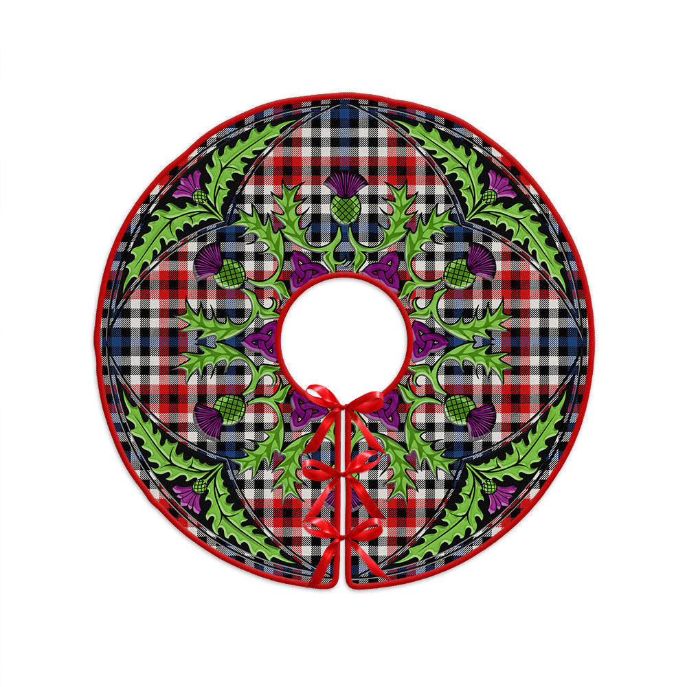 ScotsTee Shop Scottish Bell Border (Bell Southern Bell) Modern Clan Crest Tartan Christmas Tree Skirt Scottish Thistle Design