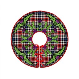 ScotsTee Shop Scottish Bell Border (Bell Southern Bell) Modern Clan Crest Tartan Christmas Tree Skirt Scottish Thistle Design