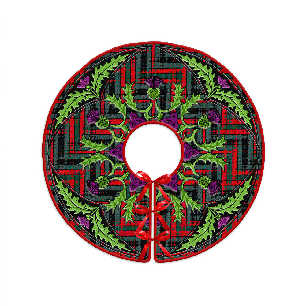 ScotsTee Shop Scottish Borthwick Modern Clan Crest Tartan Christmas Tree Skirt Scottish Thistle Design