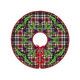 ScotsTee Shop Scottish Bell Border (Bell Southern Bell) Weathered Clan Crest Tartan Christmas Tree Skirt Scottish Thistle Design