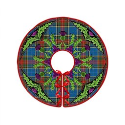 ScotsTee Shop Scottish Bethune Ancient Clan Crest Tartan Christmas Tree Skirt Scottish Thistle Design