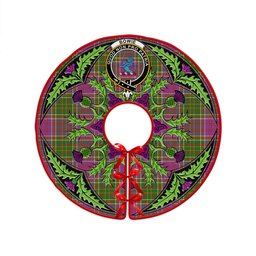 ScotsTee Shop Scottish Bowie Ancient Clan Crest Tartan Christmas Tree Skirt Scottish Thistle Design