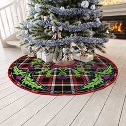 ScotsTee Shop Scottish Black (DCD) Modern Clan Crest Tartan Christmas Tree Skirt Scottish Thistle Design