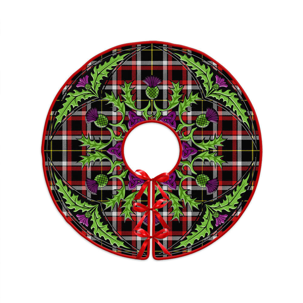 ScotsTee Shop Scottish Black (DCD) Modern Clan Crest Tartan Christmas Tree Skirt Scottish Thistle Design