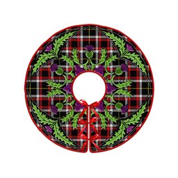 ScotsTee Shop Scottish Black (DCD) Modern Clan Crest Tartan Christmas Tree Skirt Scottish Thistle Design