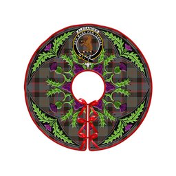 ScotsTee Shop Scottish Alexander Hunting Weathered Clan Crest Tartan Christmas Tree Skirt Scottish Thistle Design