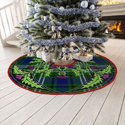 ScotsTee Shop Scottish Blackadder Clan Crest Tartan Christmas Tree Skirt Scottish Thistle Design