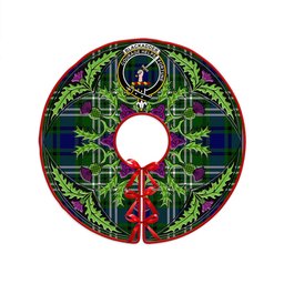ScotsTee Shop Scottish Blackadder Clan Crest Tartan Christmas Tree Skirt Scottish Thistle Design
