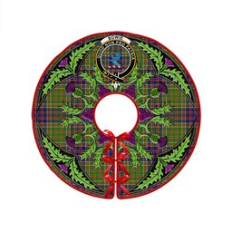 ScotsTee Shop Scottish Bowie Modern Clan Crest Tartan Christmas Tree Skirt Scottish Thistle Design