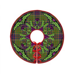 ScotsTee Shop Scottish Bowie Modern Clan Crest Tartan Christmas Tree Skirt Scottish Thistle Design
