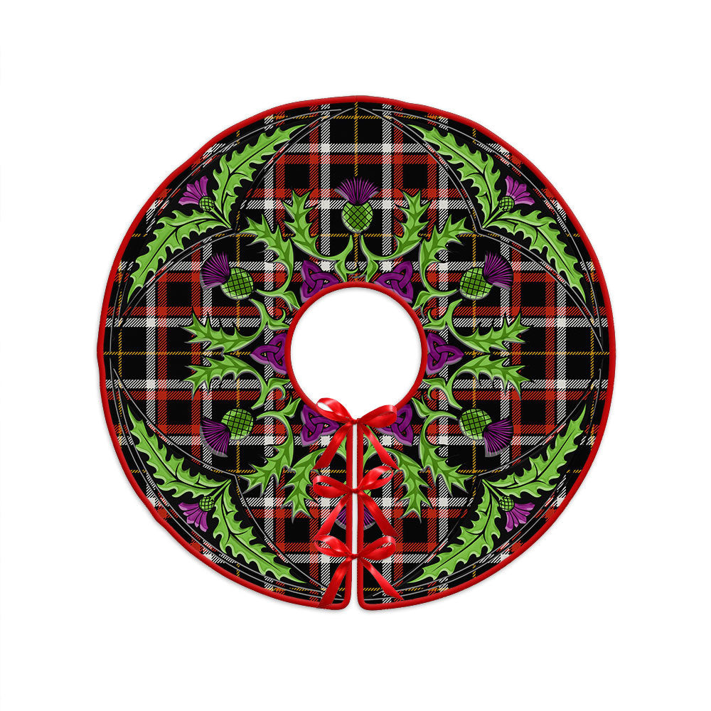 ScotsTee Shop Scottish Black (DCD) Ancient Clan Crest Tartan Christmas Tree Skirt Scottish Thistle Design