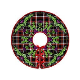 ScotsTee Shop Scottish Black (DCD) Ancient Clan Crest Tartan Christmas Tree Skirt Scottish Thistle Design