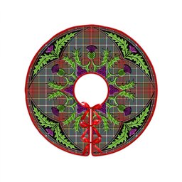 ScotsTee Shop Scottish Crozier Weathered Clan Crest Tartan Christmas Tree Skirt Scottish Thistle Design