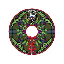 ScotsTee Shop Scottish Cochrane (Cochran) Ancient Clan Crest Tartan Christmas Tree Skirt Scottish Thistle Design
