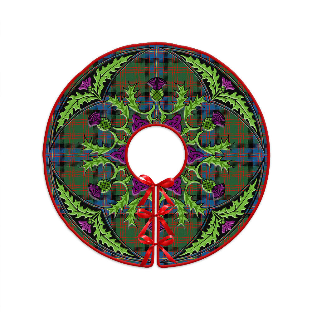 ScotsTee Shop Scottish Cochrane (Cochran) Ancient Clan Crest Tartan Christmas Tree Skirt Scottish Thistle Design