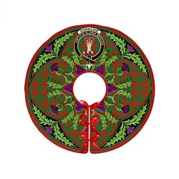 ScotsTee Shop Scottish Donachie Ancient Clan Crest Tartan Christmas Tree Skirt Scottish Thistle Design