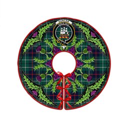 ScotsTee Shop Scottish Duncan Modern Clan Crest Tartan Christmas Tree Skirt Scottish Thistle Design