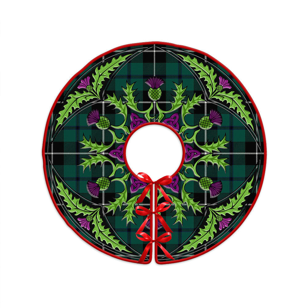 ScotsTee Shop Scottish Douglas Modern Clan Crest Tartan Christmas Tree Skirt Scottish Thistle Design