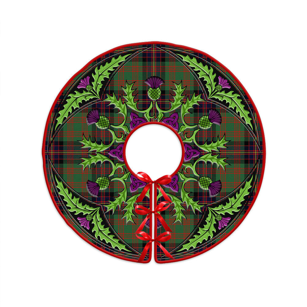 ScotsTee Shop Scottish Cochrane (Cochran) Modern Clan Crest Tartan Christmas Tree Skirt Scottish Thistle Design