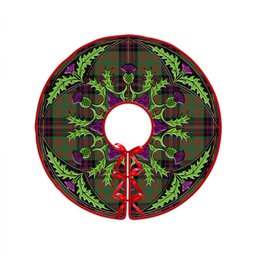 ScotsTee Shop Scottish Cochrane (Cochran) Modern Clan Crest Tartan Christmas Tree Skirt Scottish Thistle Design