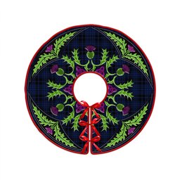 ScotsTee Shop Scottish Clark (Clergy) Modern Clan Crest Tartan Christmas Tree Skirt Scottish Thistle Design