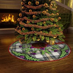 ScotsTee Shop Scottish Burns Weathered Clan Crest Tartan Christmas Tree Skirt Scottish Thistle Design