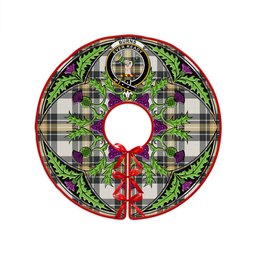 ScotsTee Shop Scottish Burns Weathered Clan Crest Tartan Christmas Tree Skirt Scottish Thistle Design