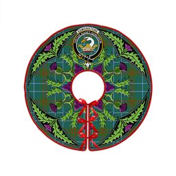 ScotsTee Shop Scottish Edmonstone Ancient Clan Crest Tartan Christmas Tree Skirt Scottish Thistle Design